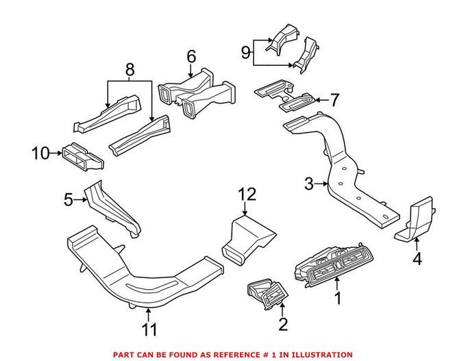 BMW Dashboard Air Vent = Center 64229166885